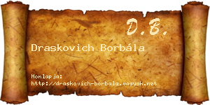 Draskovich Borbála névjegykártya